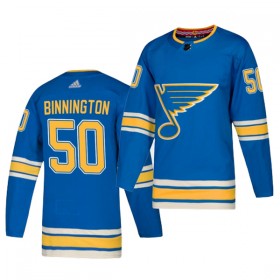 St. Louis Blues Hockeydrakt Binnington 50 Blå Tredje Adidas Jordan Authentic - Herre